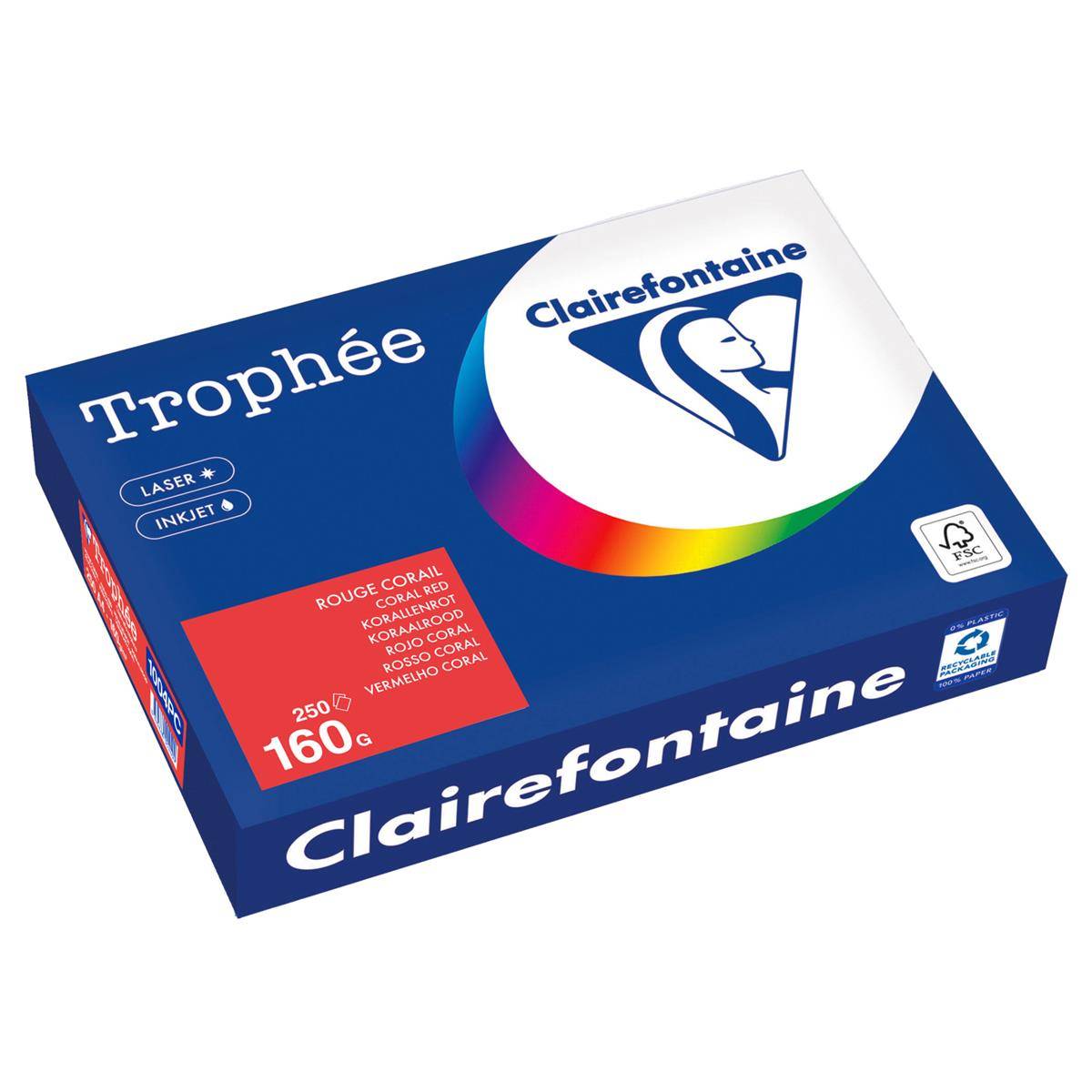 Clairefontaine Kopierpapier 1004PC A4 160g korallenrot 250Bl-0