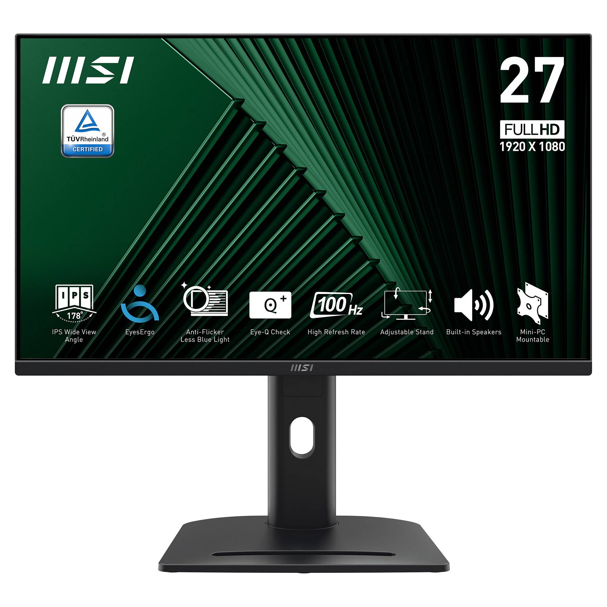 MSI Pro Mp275Pg 27 Fhd//IPS/PIVOT/HP/ADAPTIVSYNC Flachbildschirm TFT/LCD 68,6 cm 1 ms 1.300:1 IPS DisplayPort HDMI VGA-0