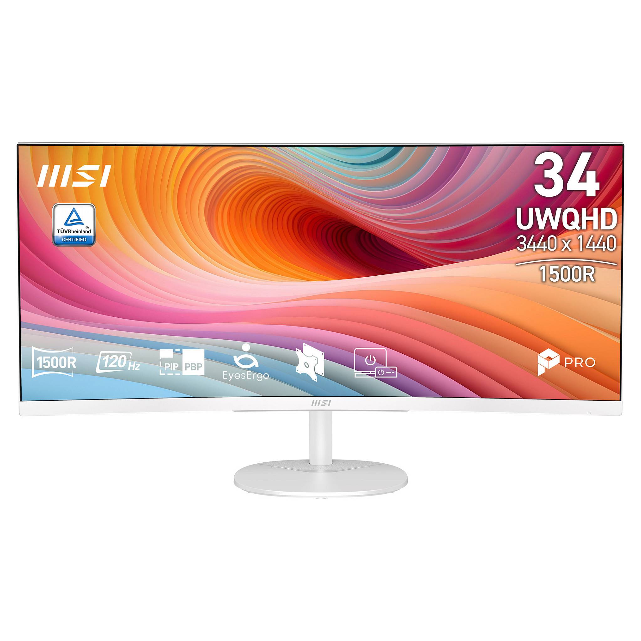 MSI Pro Mp341Cqw E12 ECRAN PLAT DE PC 34 Flachbildschirm TFT/LCD 86,4 cm ms DisplayPort DVI HDMI-0