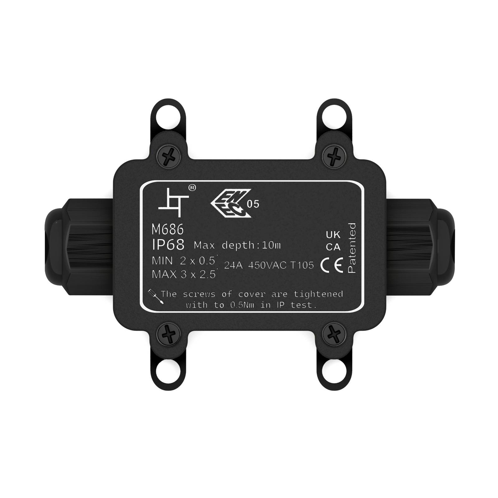hb-digital Abzweigdose wasserdicht IP68 2 Wege Kabeldose Outdoor-0