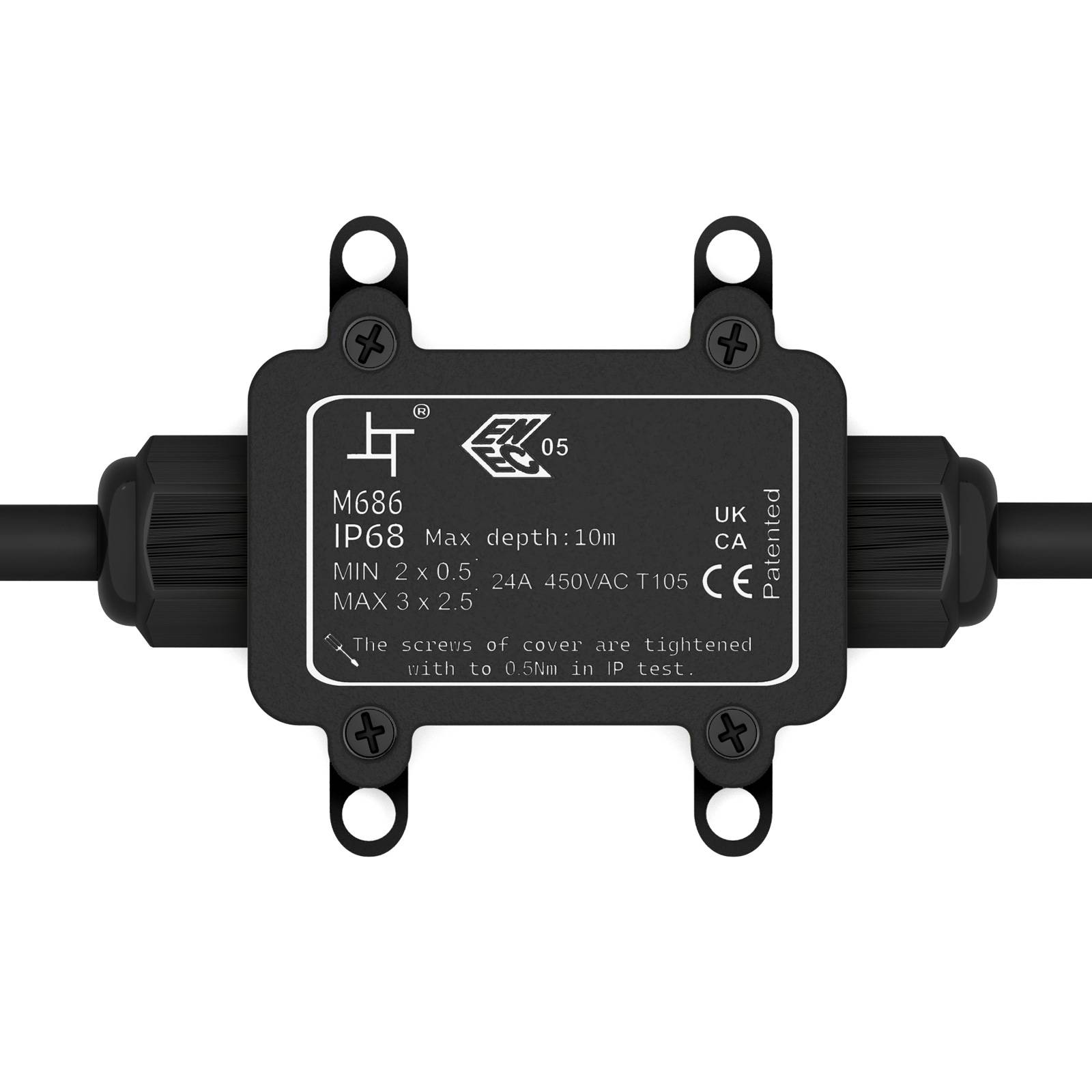hb-digital Abzweigdose wasserdicht IP68 2 Wege Kabeldose Outdoor-4
