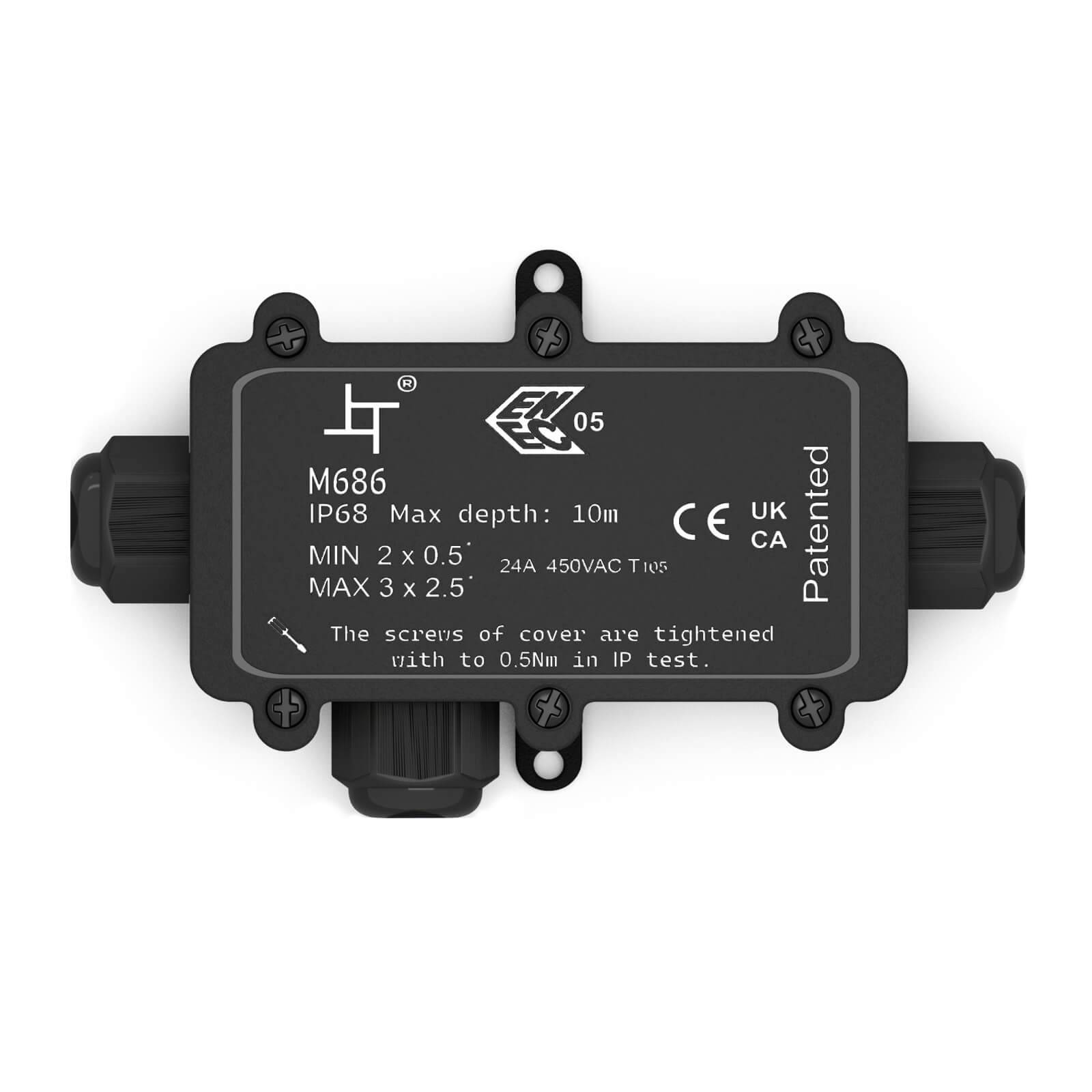 hb-digital Abzweigdose wasserdicht IP68 3 Wege Typ L Installationsdose-0