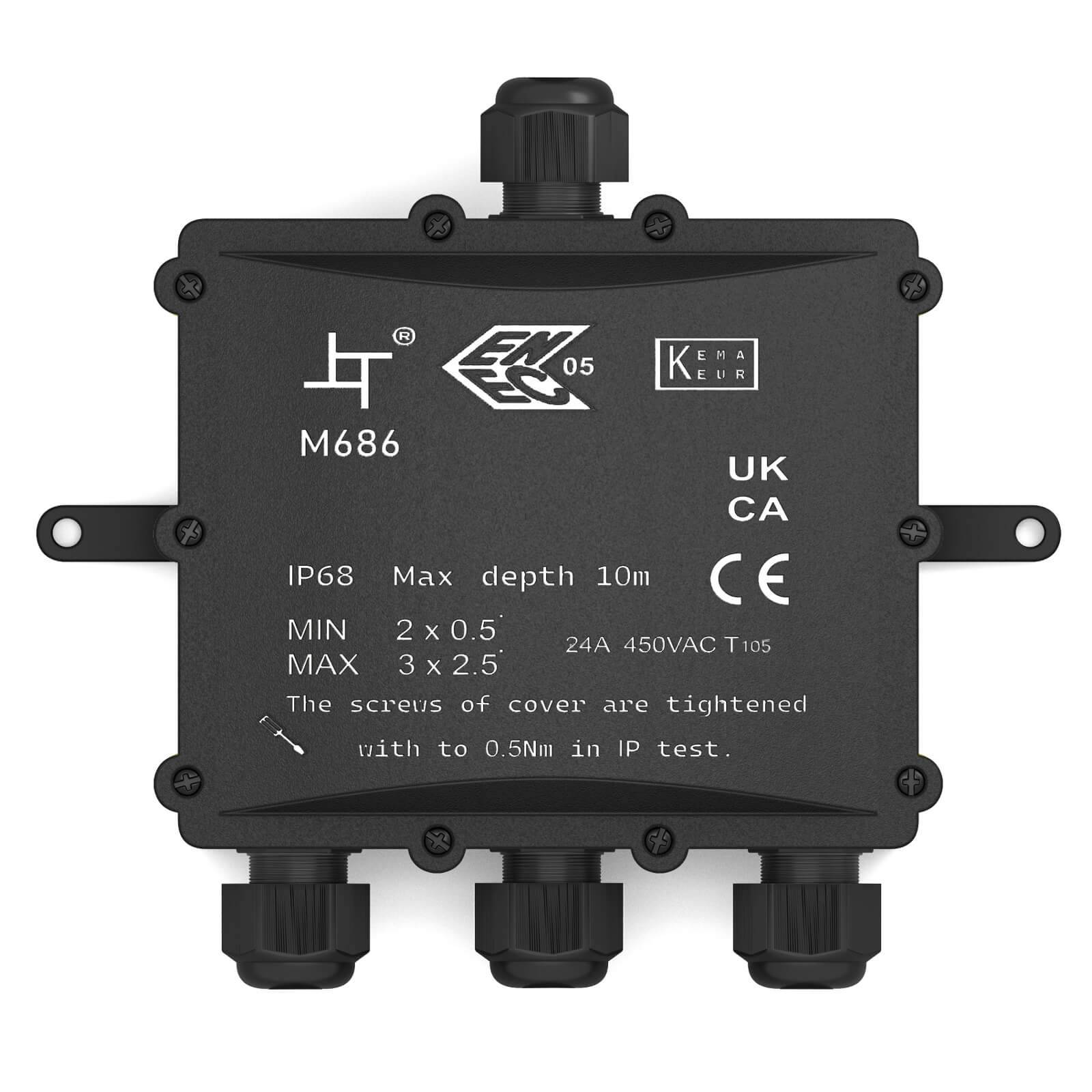 hb-digital Abzweigdose wasserdicht IP68 4 Wege Installationsdose-0