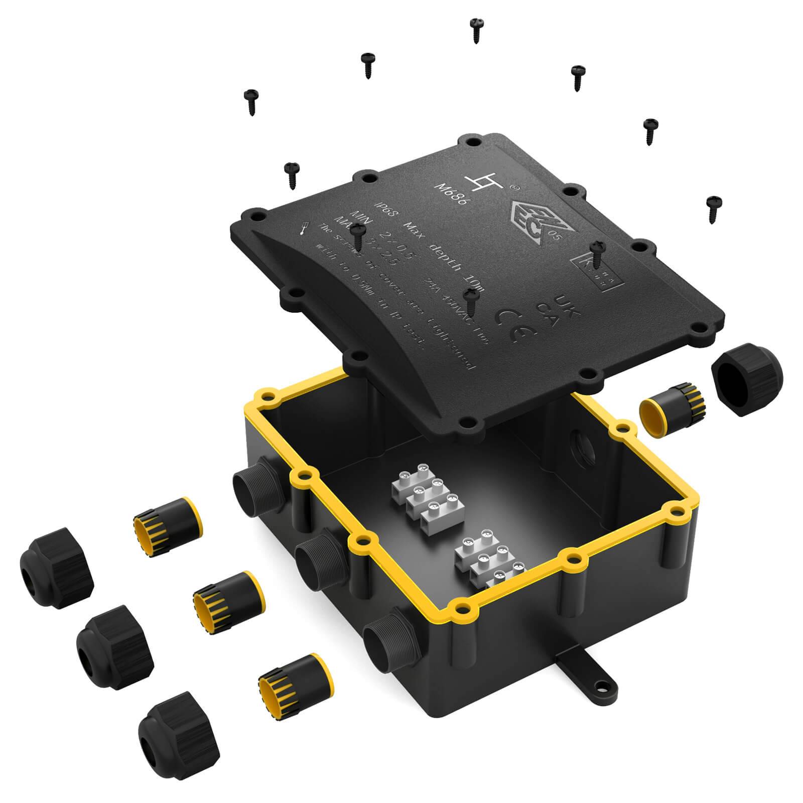 hb-digital Abzweigdose wasserdicht IP68 4 Wege Installationsdose-2