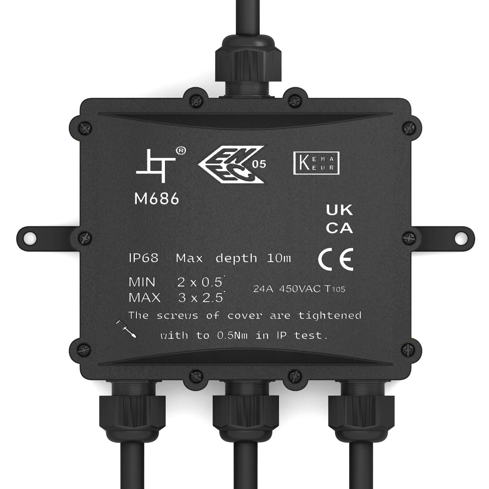hb-digital Abzweigdose wasserdicht IP68 4 Wege Installationsdose-4