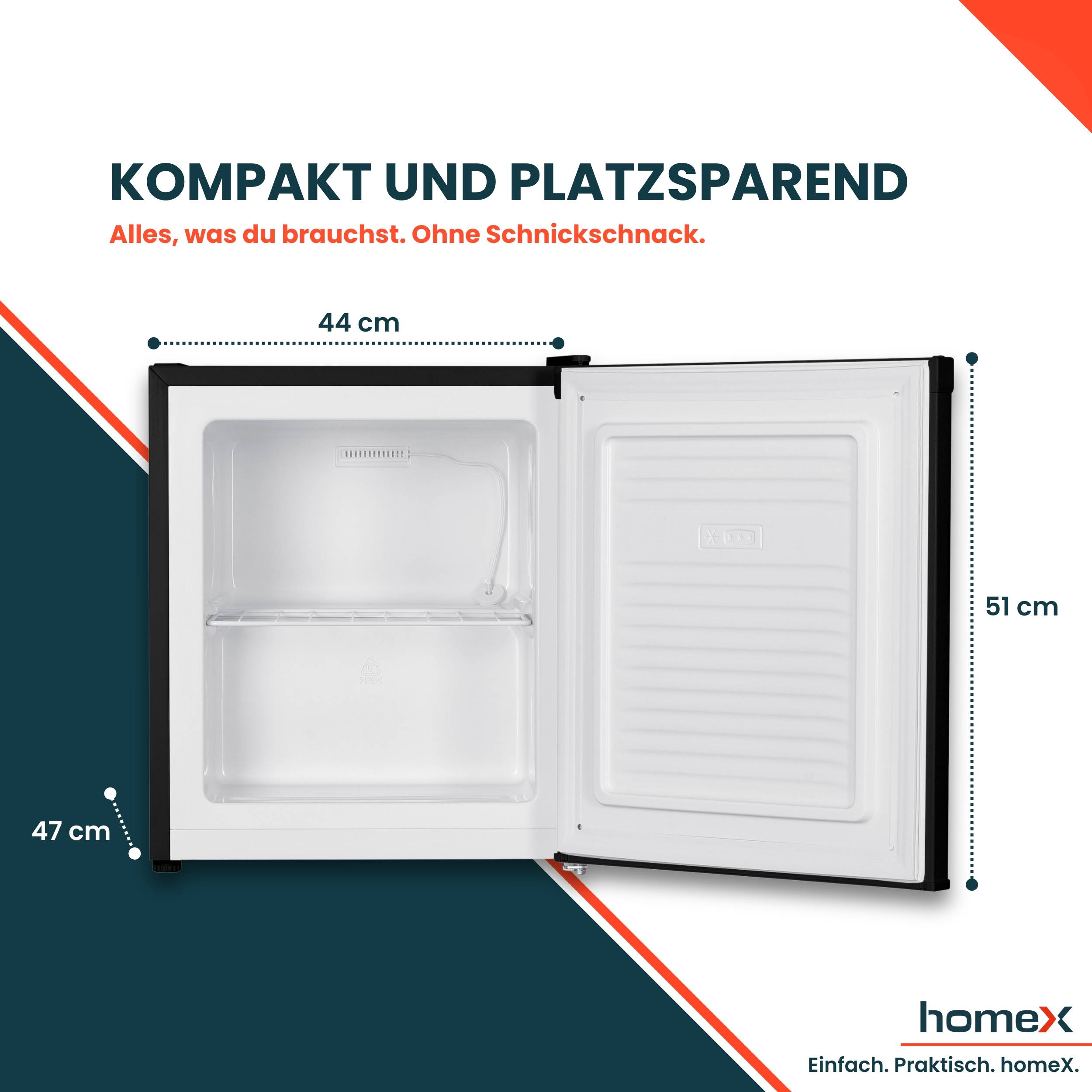 homeX FM1015-B Mini Gefrierschrank, Gefriertruhe klein - 33L Nutzinhalt, 4-Sterne Gefrierbox, Freezer, Tiefkühlschrank-2
