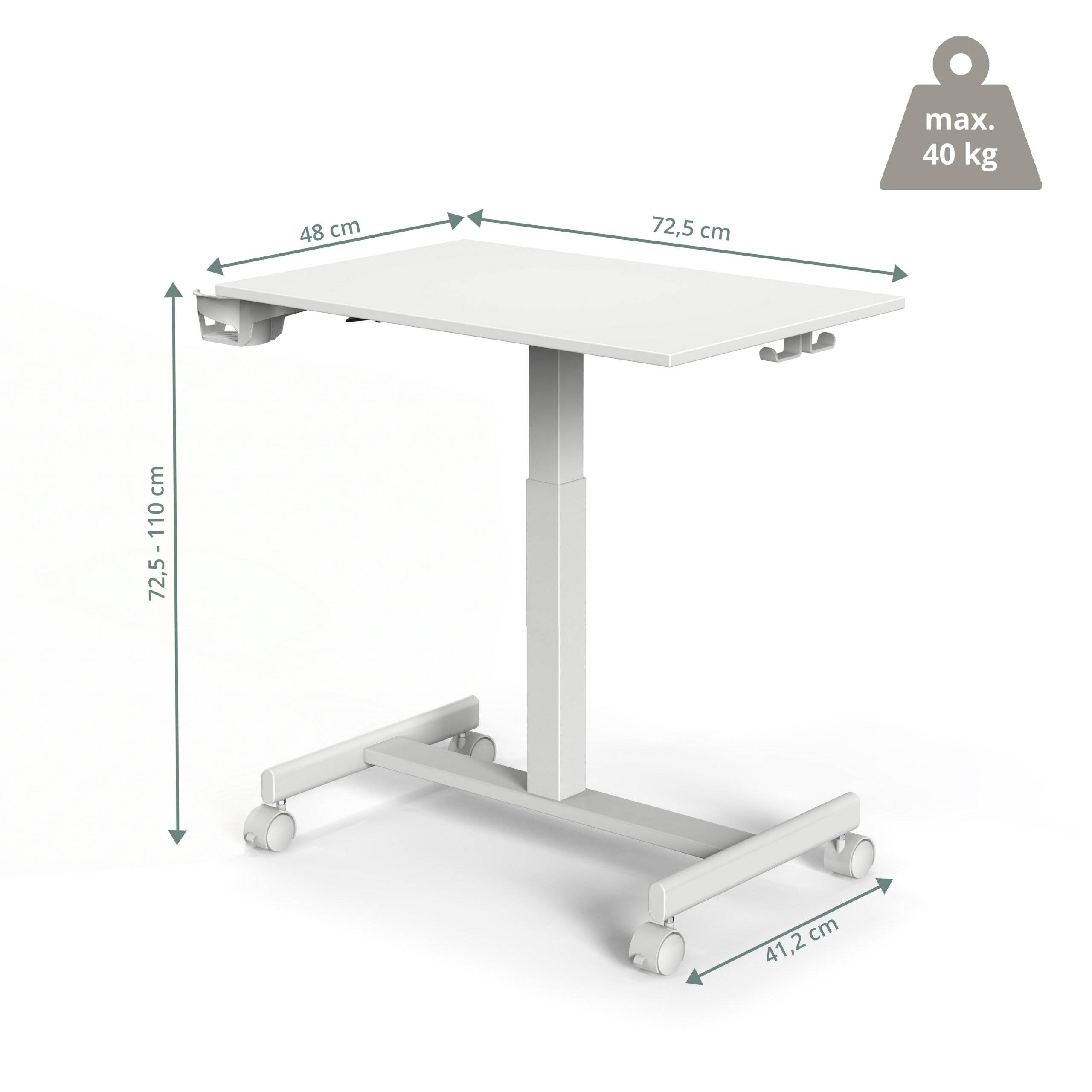 Sitz-/Stehtisch Stand K 71-108 cm inkl. Getränkehalter weiß hjh OFFICE-5