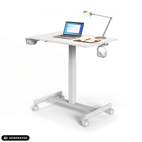 Sitz-/Stehtisch Stand K 71-108 cm inkl. Getränkehalter weiß hjh OFFICE