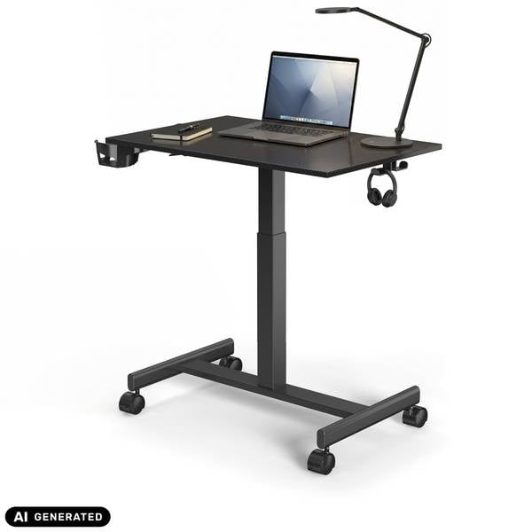 Sitz-/Stehtisch Stand K 72,5-111 cm inkl. Getränkehalter schwarz hjh OFFICE