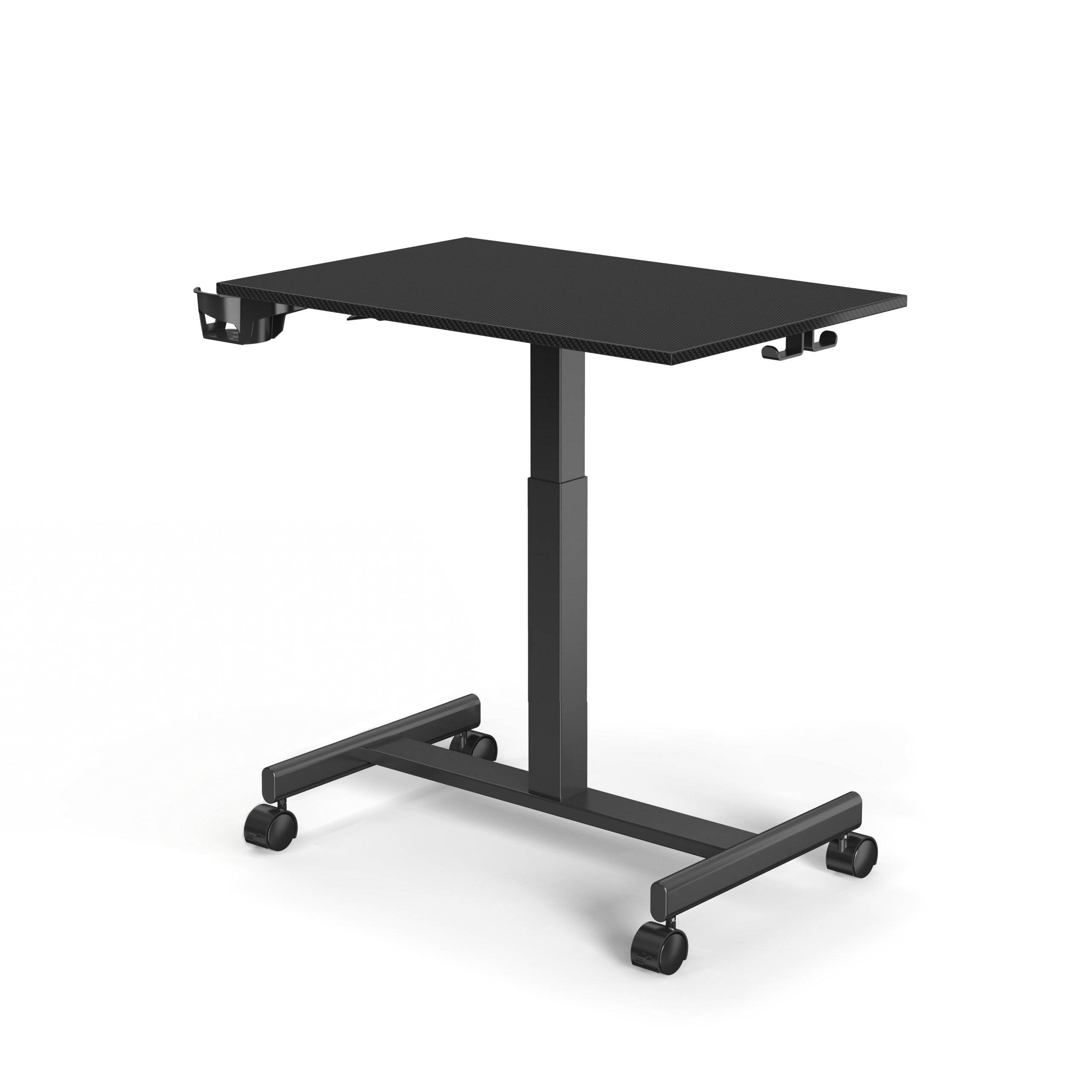 Sitz-/Stehtisch Stand K 72,5-111 cm inkl. Getränkehalter schwarz hjh OFFICE-1