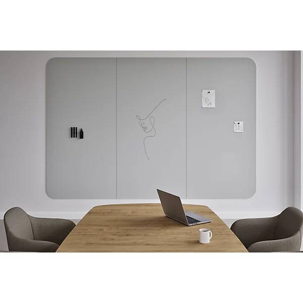 Design-XXL-Whiteboard VisuWall Curve Stahlblech emailliert BxH 2940 x 1980 mm grau. Smit Visual Supplies BV-1