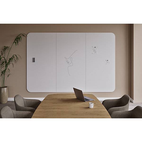 Design-XXL-Whiteboard VisuWall Curve Stahlblech emailliert BxH 4900 x 1980 mm braun. Smit Visual Supplies BV-1