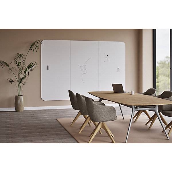 Design-XXL-Whiteboard VisuWall Curve Stahlblech emailliert BxH 2940 x 1980 mm braun. Smit Visual Supplies BV-1