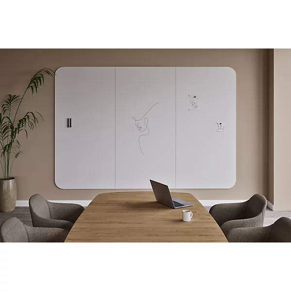 Design-XXL-Whiteboard VisuWall Curve Stahlblech emailliert BxH 2940 x 1980 mm braun. Smit Visual Supplies BV-3