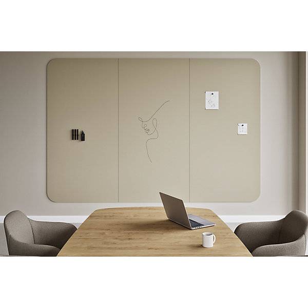 Design-XXL-Whiteboard VisuWall Curve Stahlblech emailliert BxH 2940 x 1980 mm braun. Smit Visual Supplies BV-4