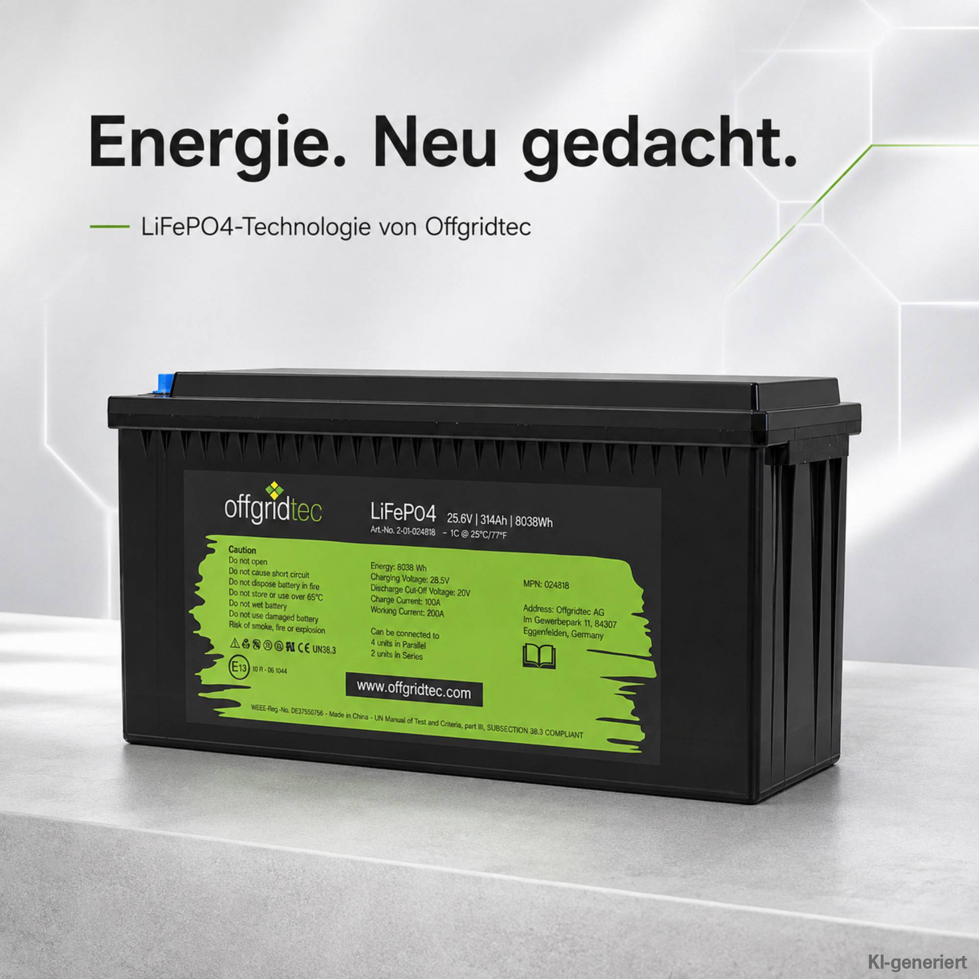 Offgridtec LifePo4 Akku 25,6/300 25,6V 314Ah BMS integriert 8038Wh-4