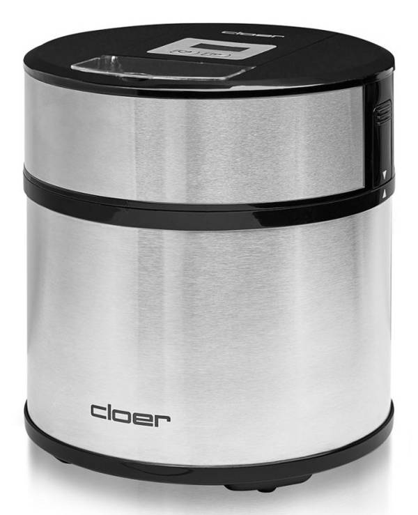Cloer 9959, Traditionelle Eismaschine, 1,5 l, 1 Becken, Silber, LED, 220 mm