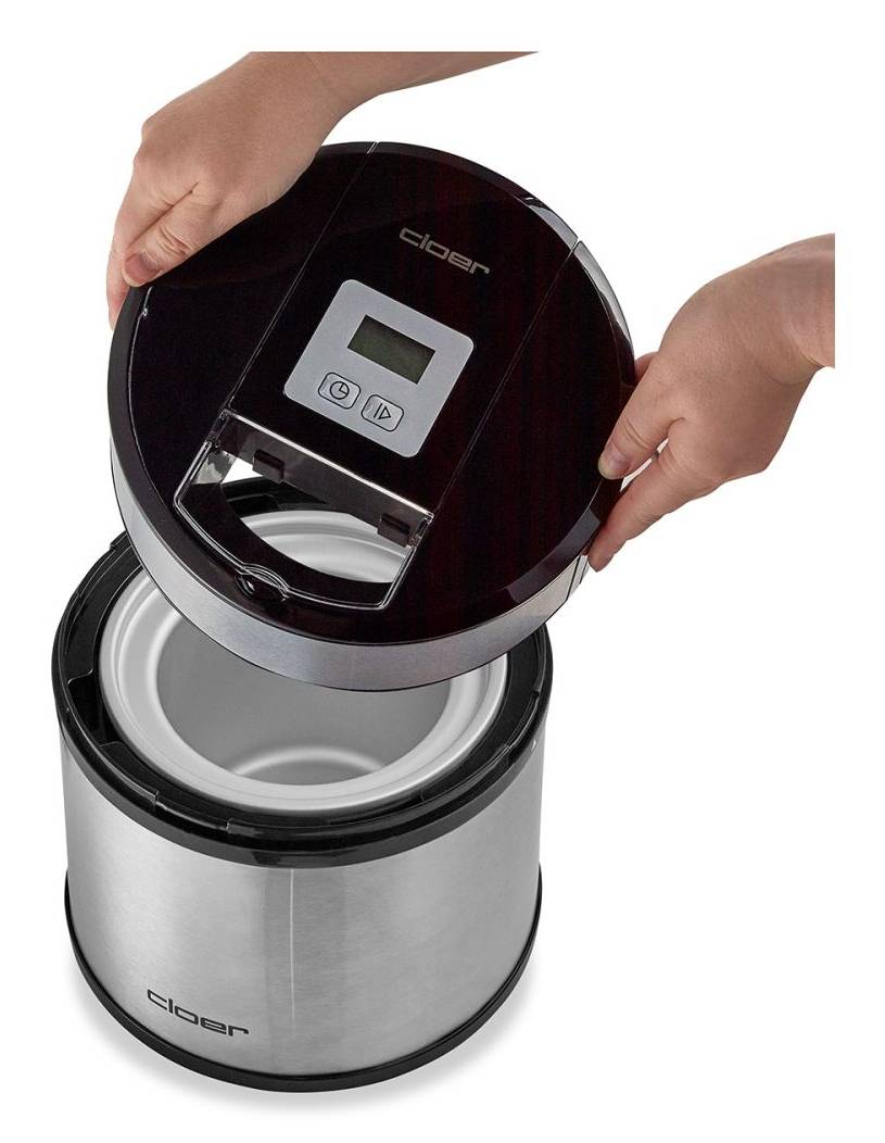 Cloer 9959, Traditionelle Eismaschine, 1,5 l, 1 Becken, Silber, LED, 220 mm-1
