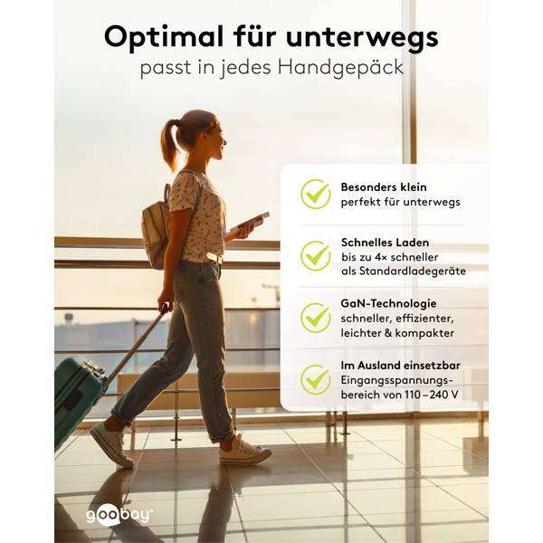 Goobay Nano USB Netzteil 45W Power Delivery GaN Charger, kompaktes universal Ladegerät, USB-C® , Schwarz-5