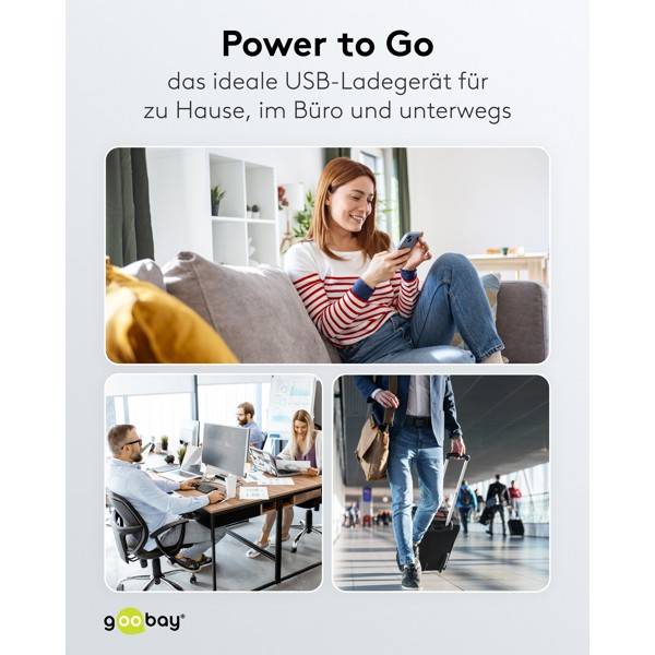 Goobay Nano USB Netzteil 20W Power Delivery GaN Charger, kompaktes universal Ladegerät, USB-C , Schwarz-5