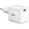 Goobay Nano USB Netzteil 20W Power Delivery GaN Charger, kompaktes universal Ladegerät, USB-C , Weiß