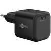 Goobay Nano USB Netzteil 20W Power Delivery GaN Charger, kompaktes universal Ladegerät, USB-C , Schwarz