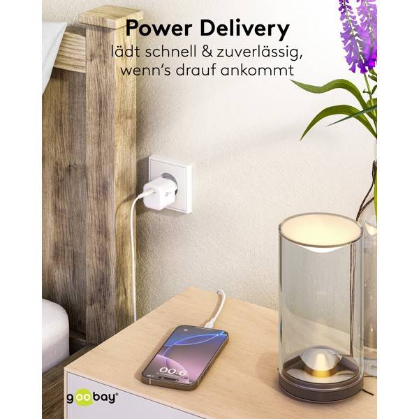 Goobay Nano USB Netzteil 45W Power Delivery GaN Charger, kompaktes universal Ladegerät, USB-C® , Weiß-4