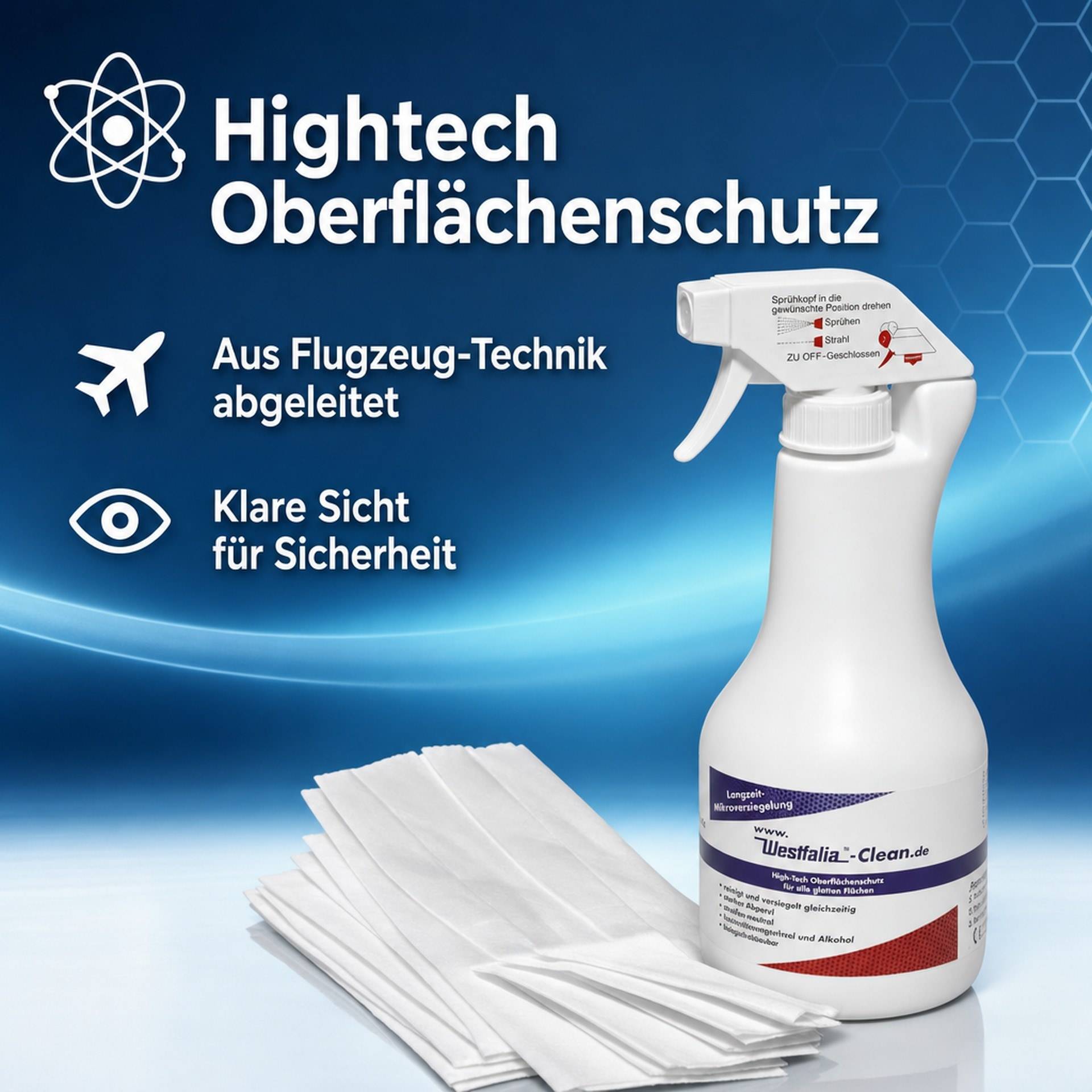 Fensterreiniger Clean,500 ml mit Vliestuch-4