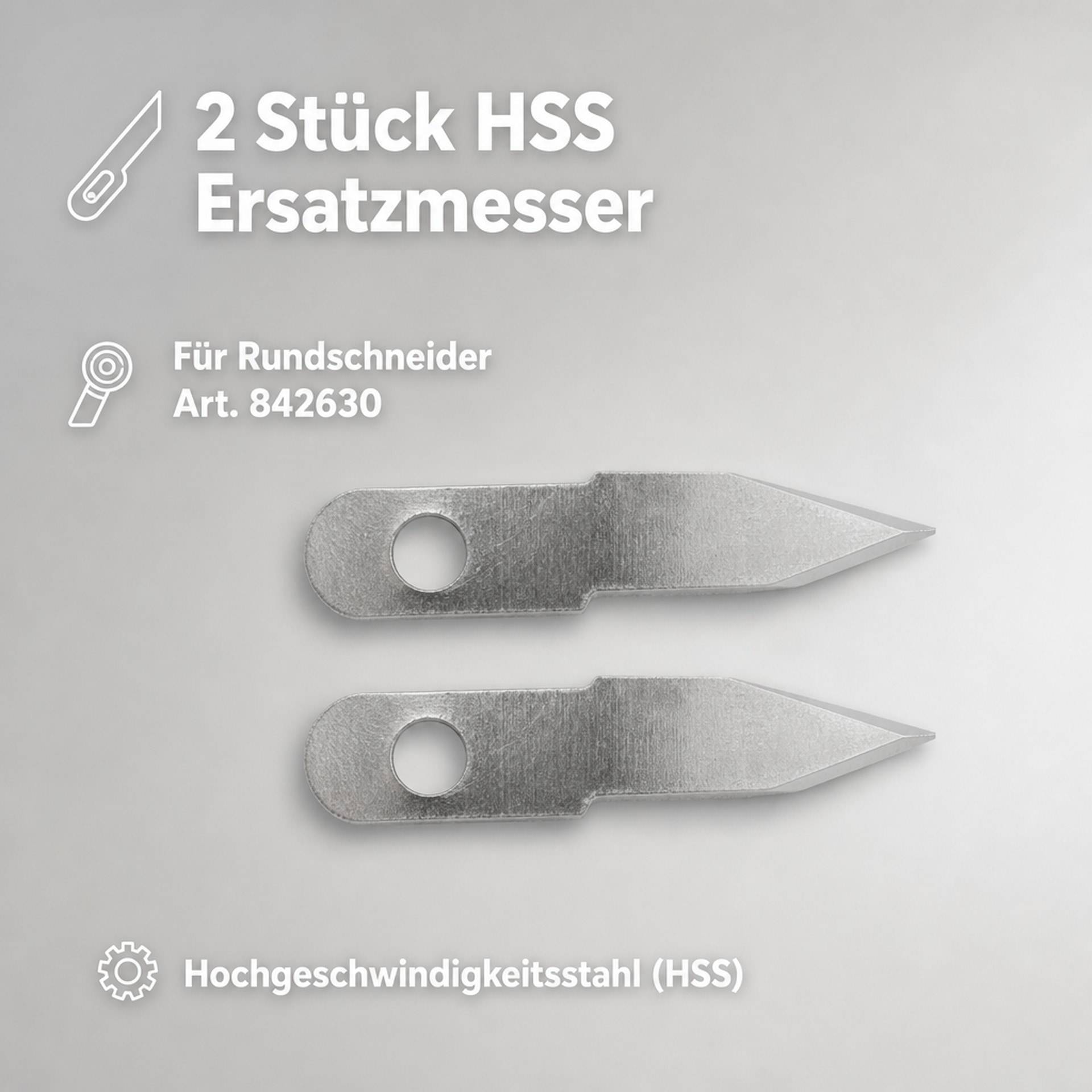 HSS Ersatzmesser, 2 Stück für Rundschneider-1