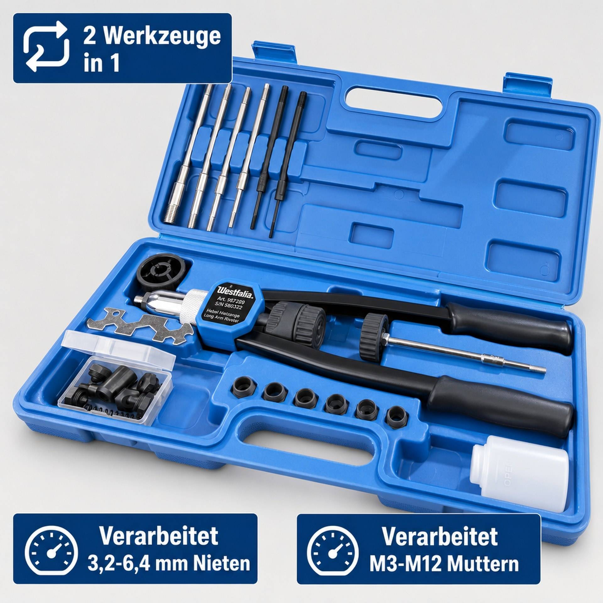 Hebel Nietzange 2 in 1 für Blindnieten und Blindnietmuttern-2