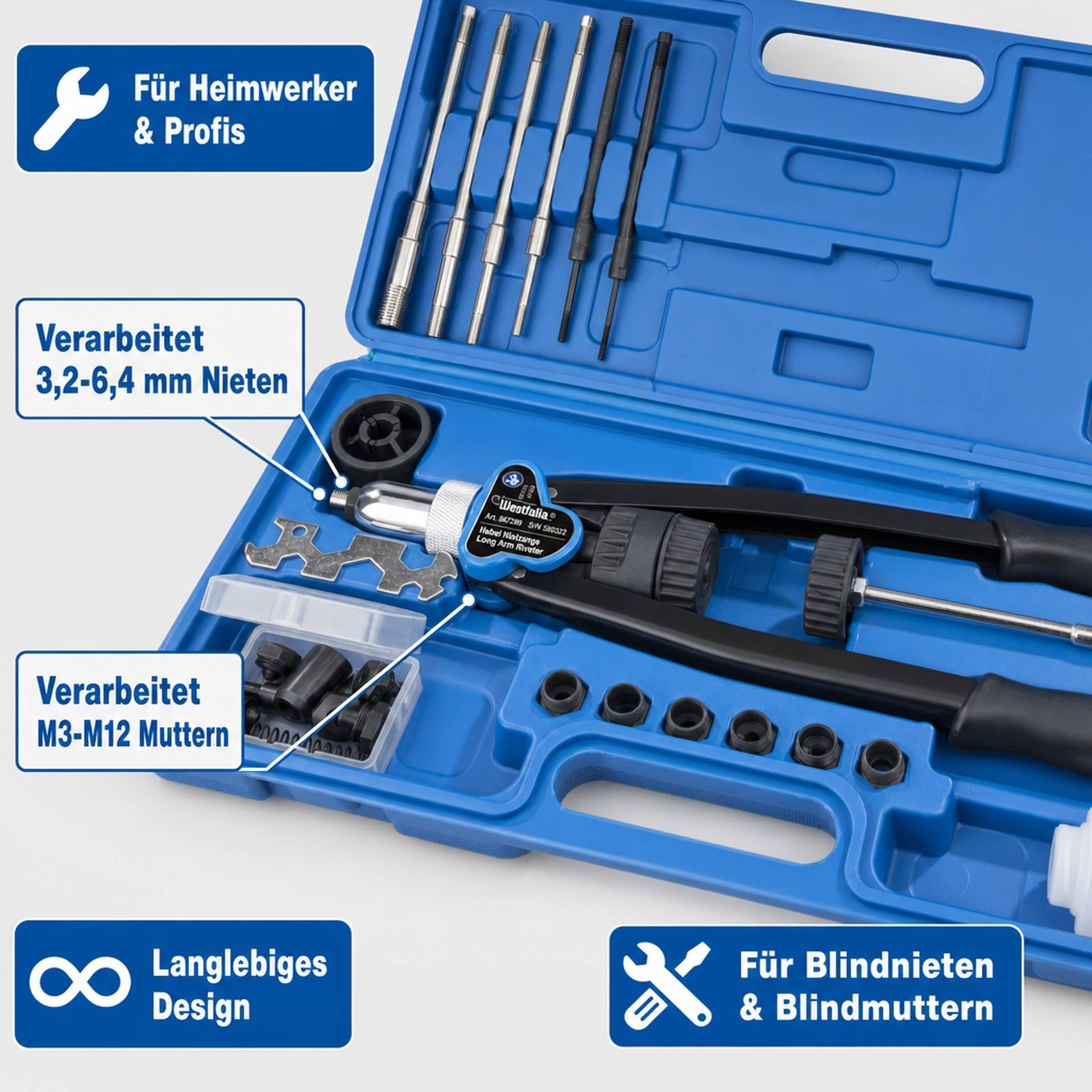 Hebel Nietzange 2 in 1 für Blindnieten und Blindnietmuttern-3