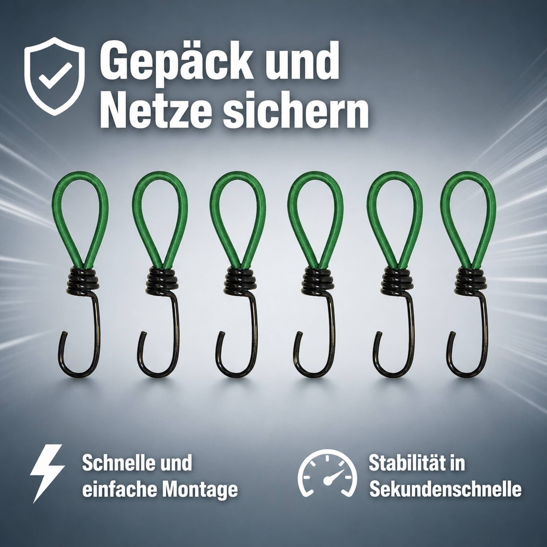 Gummispanner für Ladenetze, Planen u. zur Gepäcksicherung, 6 Stück-2