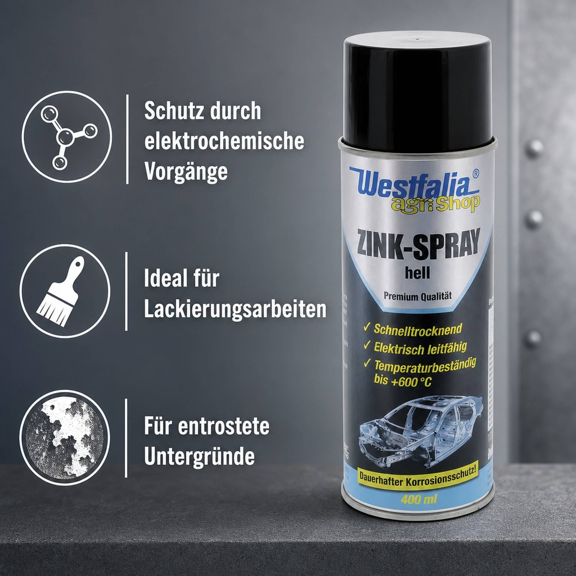 Westfalia Zinkspray, hell, 400 ml-2