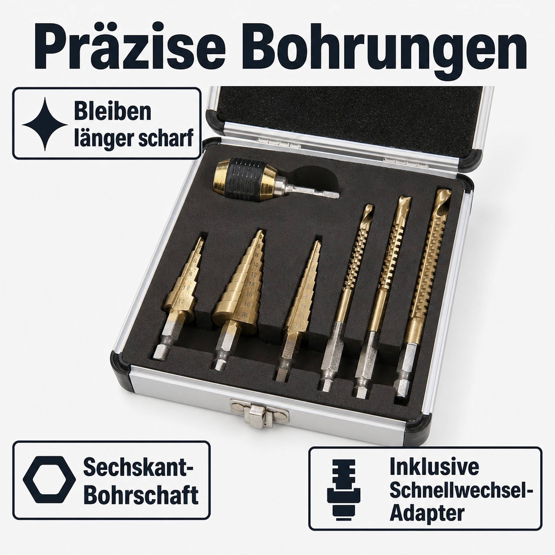 Titan Stufen- und Fräsbohrer Satz 7-teilig-5