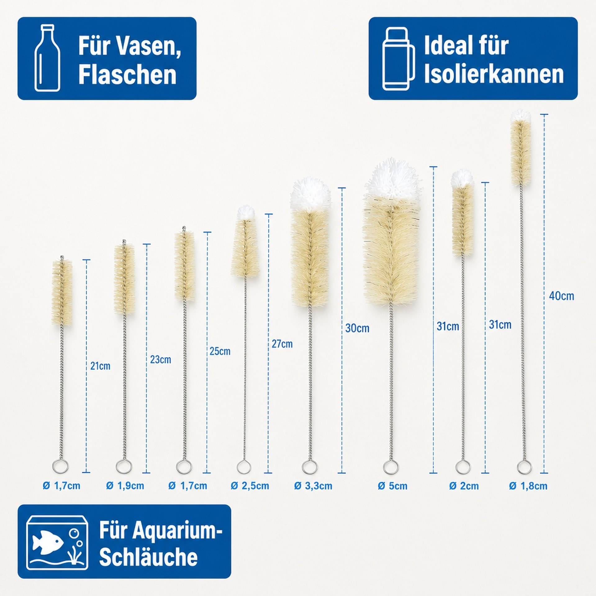 Reinigungs-Bürsten, Spezial-Bürsten-Set, Flaschen-Bürsten, 8-teilig-6