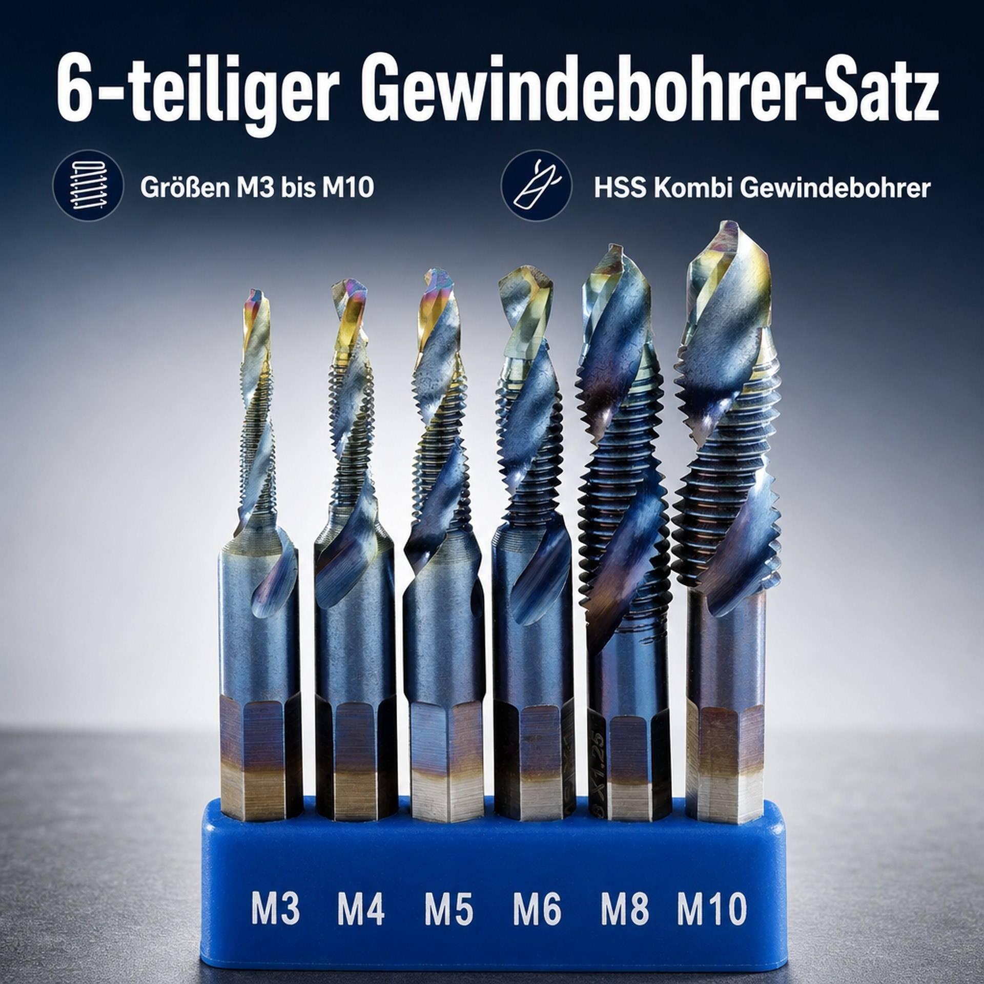 Gewindebohrer-Satz 6-teilig M3 - M10-3