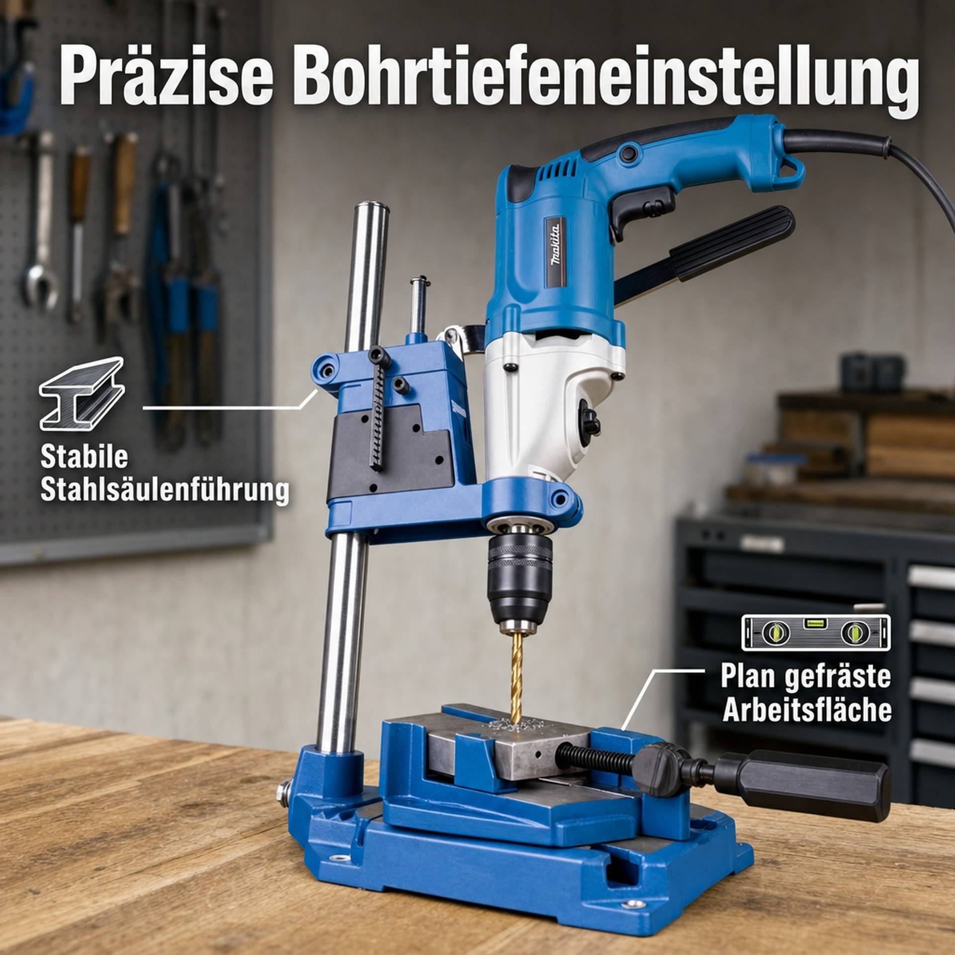 Bohrständer und Maschinenschraubstock im Set-4