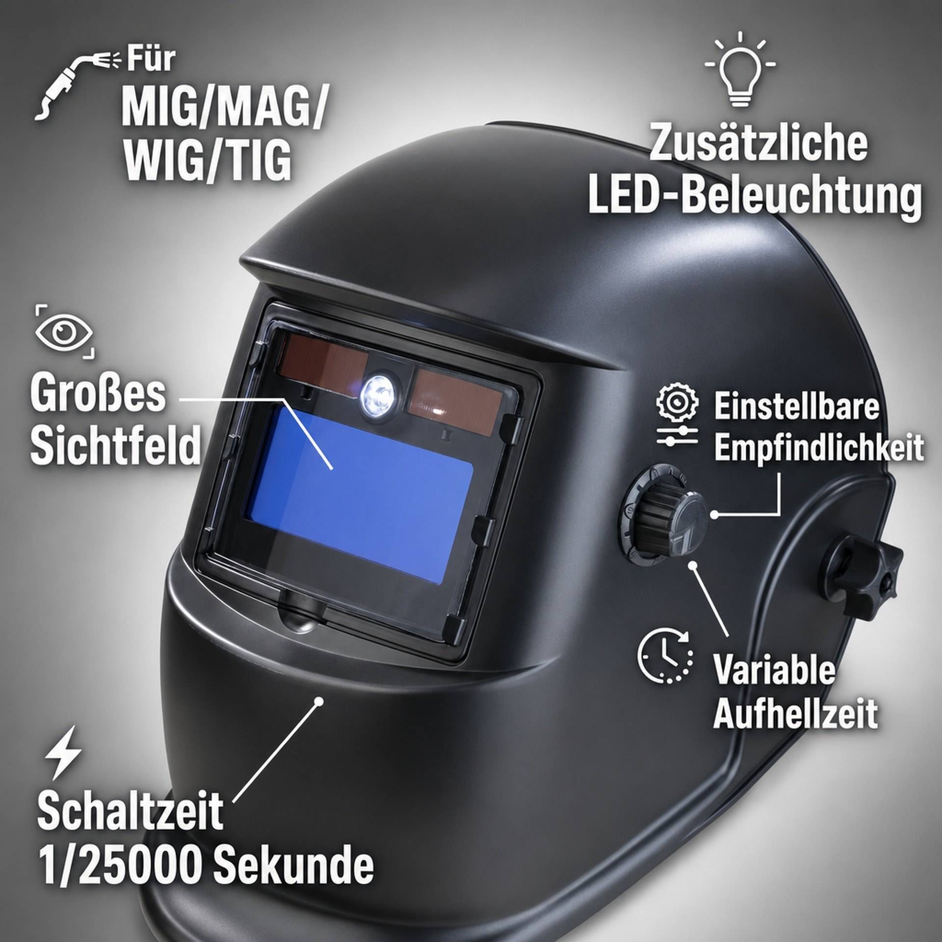 Westfalia Automatik Schweißhelm mit Zusatz LED-6