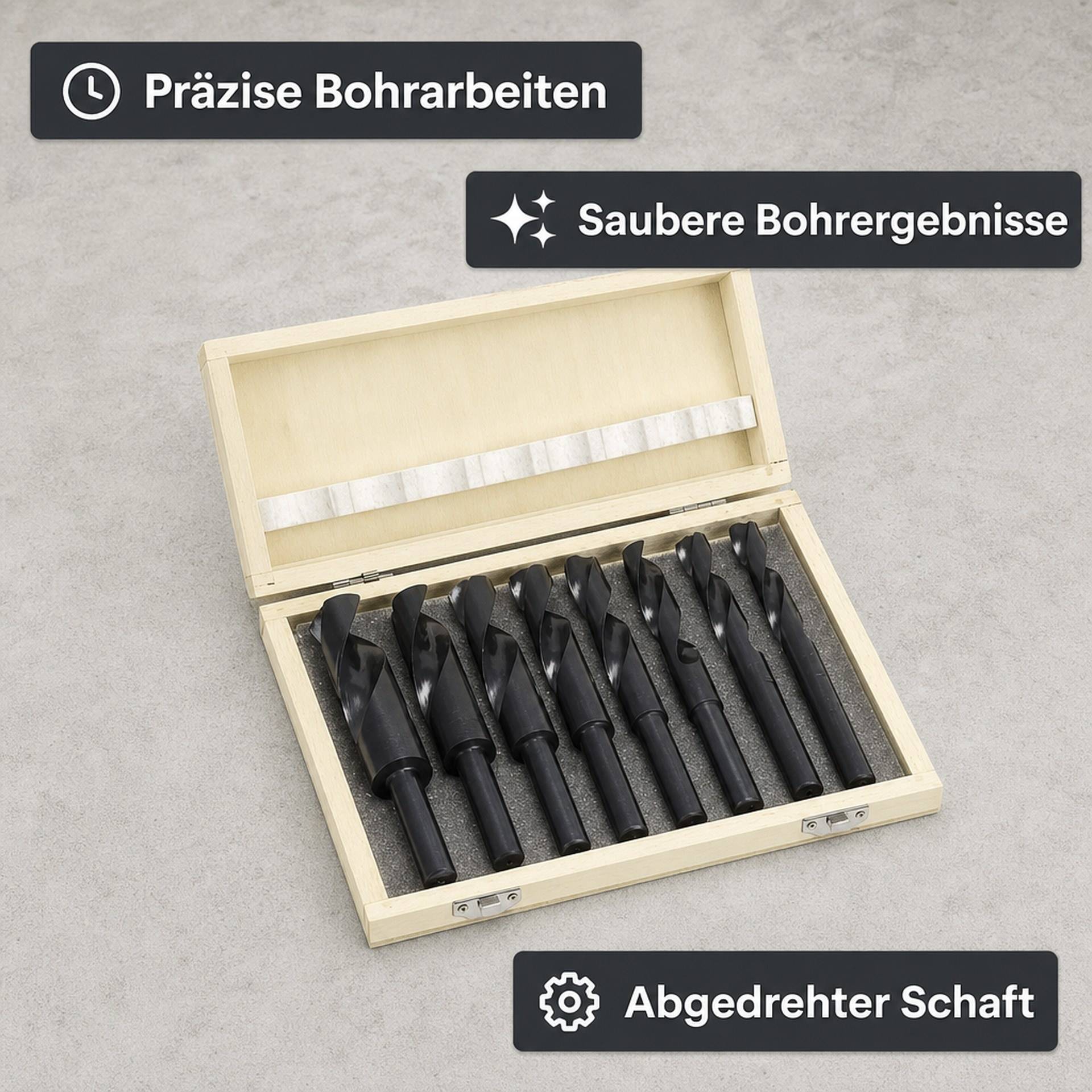 Spiralbohrer Satz mit abgedrehtem Schaft 8-teilig-2