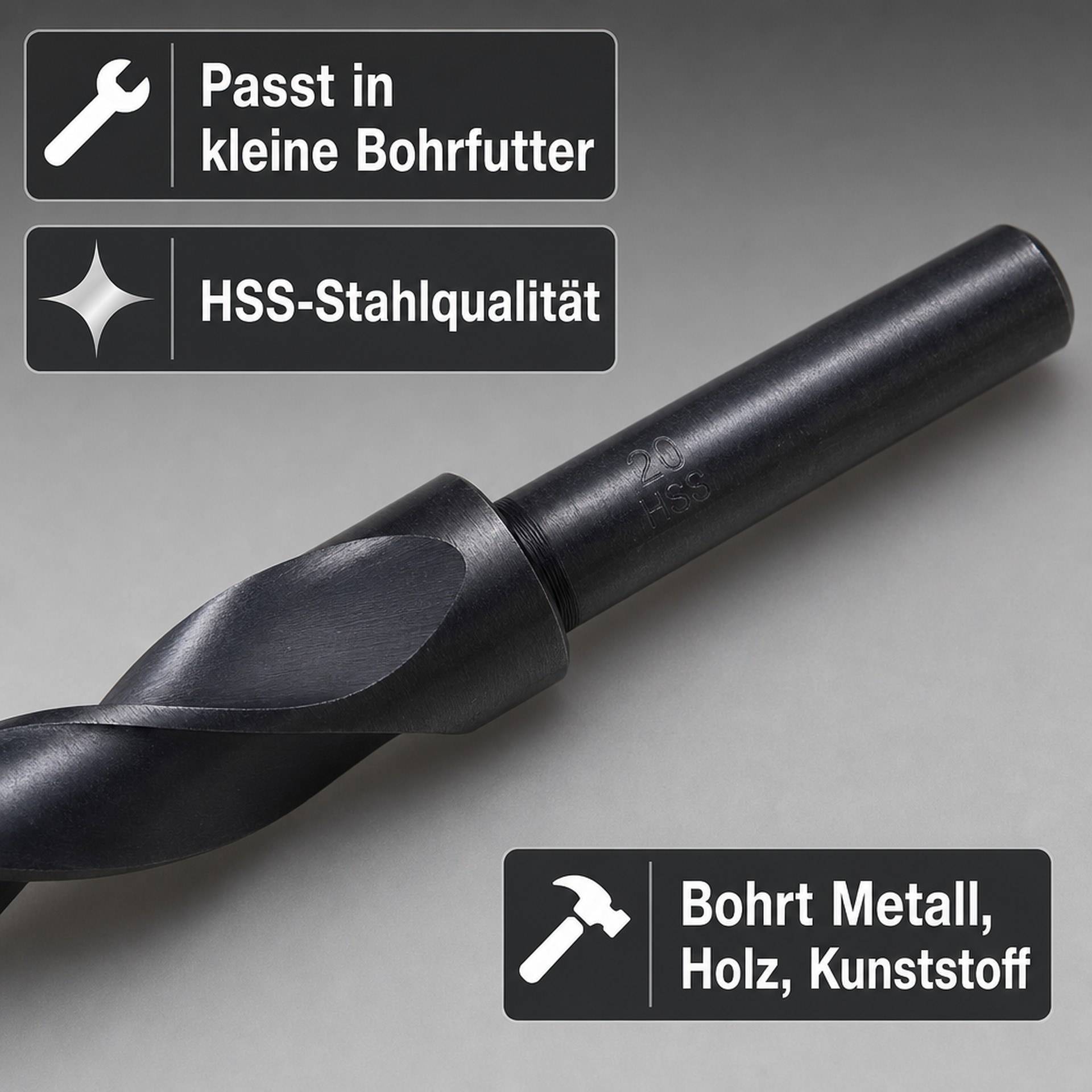 Spiralbohrer Satz mit abgedrehtem Schaft 8-teilig-3