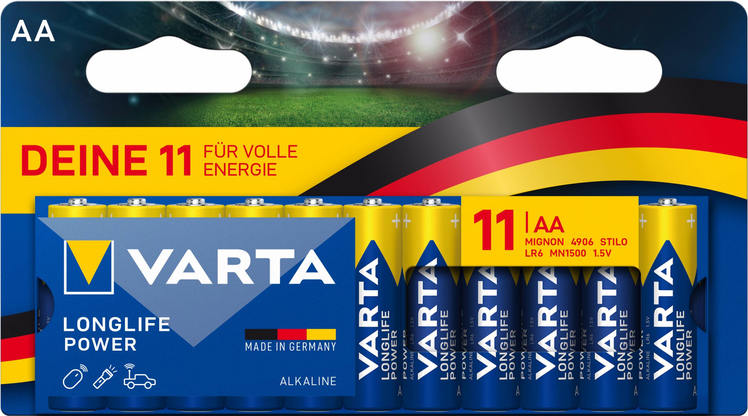 Varta Longlife Power Alkaline LR6-​AA-Mignon-4906 - 11er Blister-0
