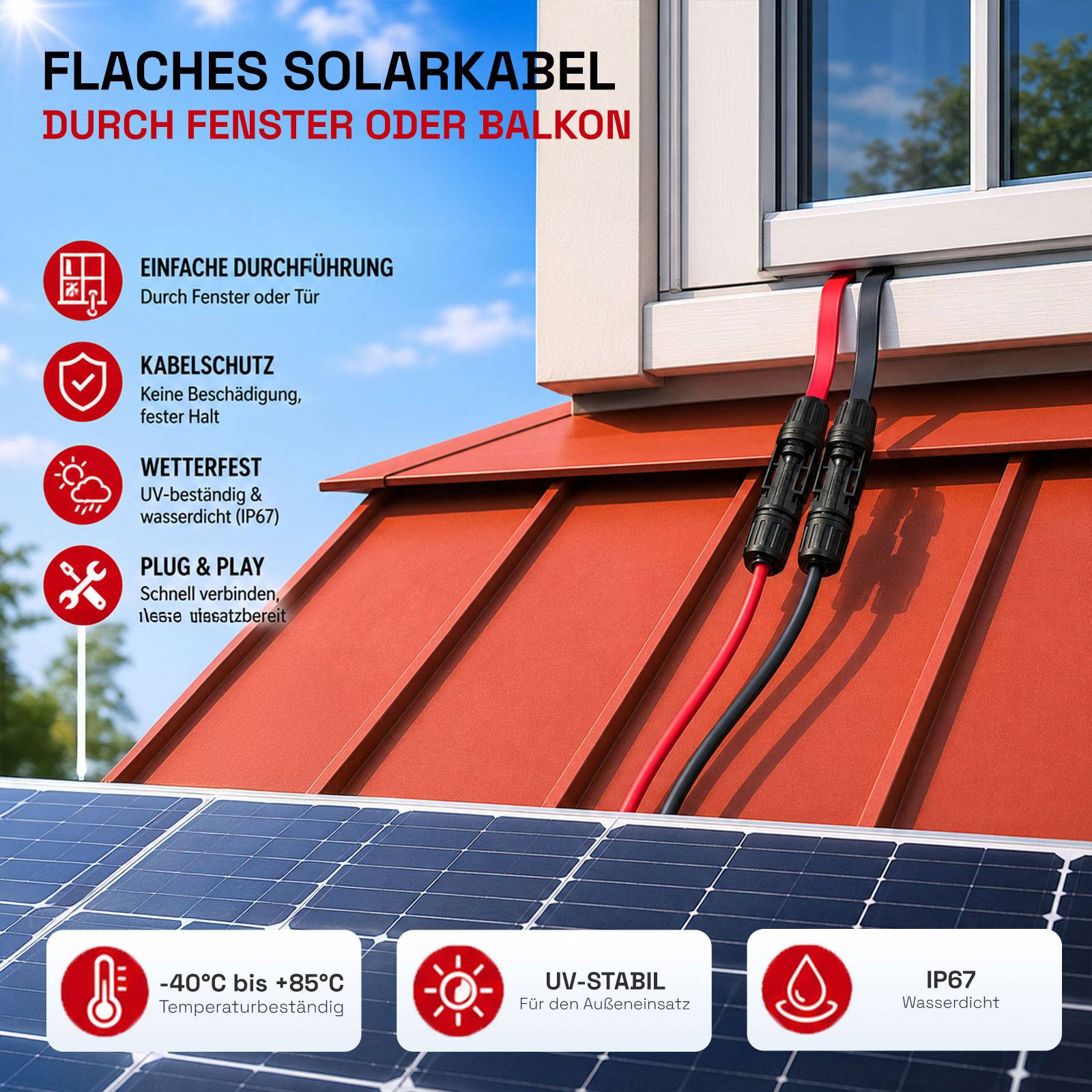 hb-digital 30cm PV Fensterdurchfuehrung 4mm2 1000V bis 30A schwarz-1