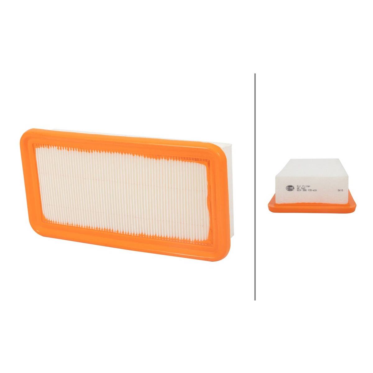 Luftfilter-Einsatz 264 x 134 mm HELLA passend für u.a. HYUNDAI ACCENT-1