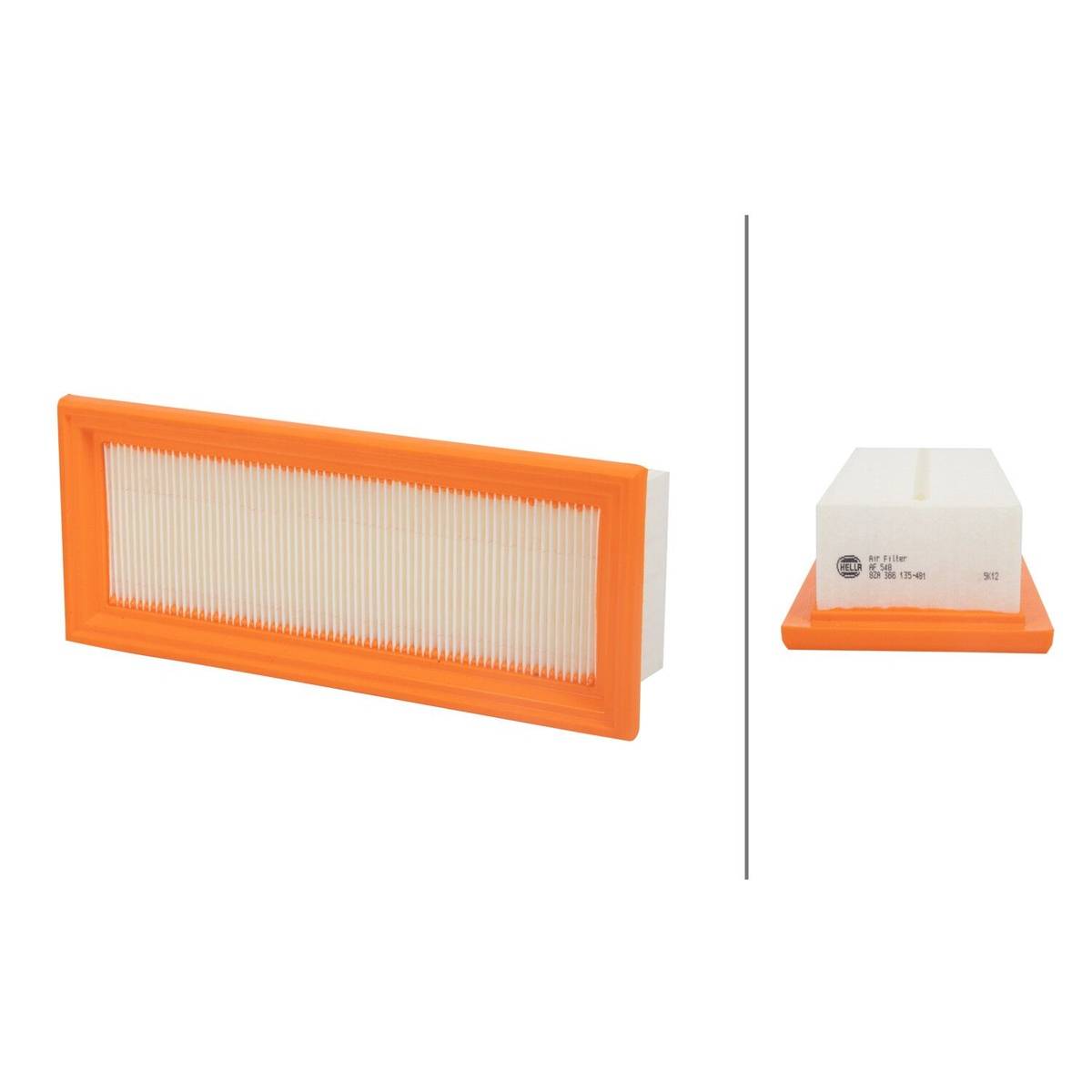 Luftfilter-Einsatz 257 x 105 mm HELLA passend für u.a. LANCIA Y-1