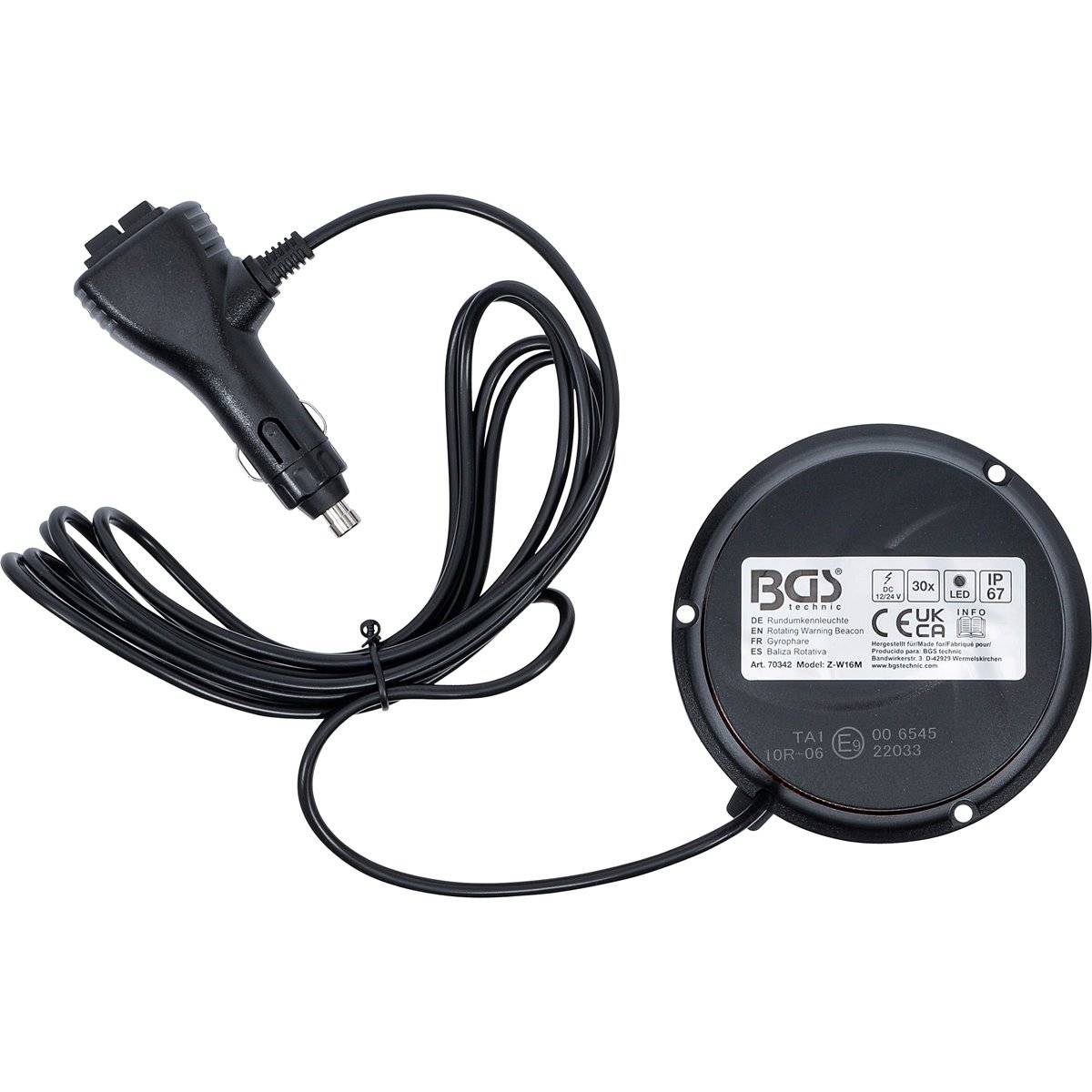 BGS 70342 Rundumkennleuchte gelb mit Magnet Ø130mm 12 V / 24 V-2