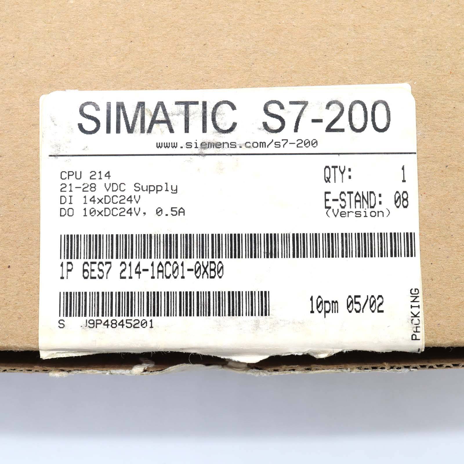 Simatic S7-200 CPU214 6ES7 214-1AC01-0XB0 OVP-4