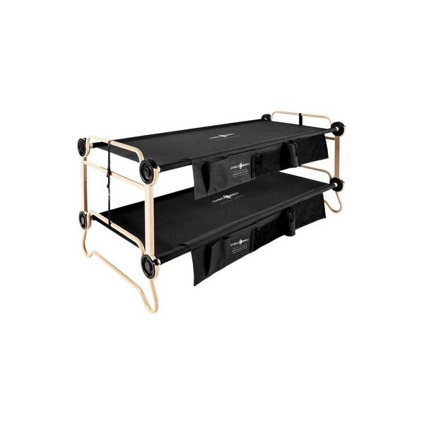 Disc-O-Bed XL Etagenbett, Schwarz, inkl. Seitentaschen, modulares Stecksystem