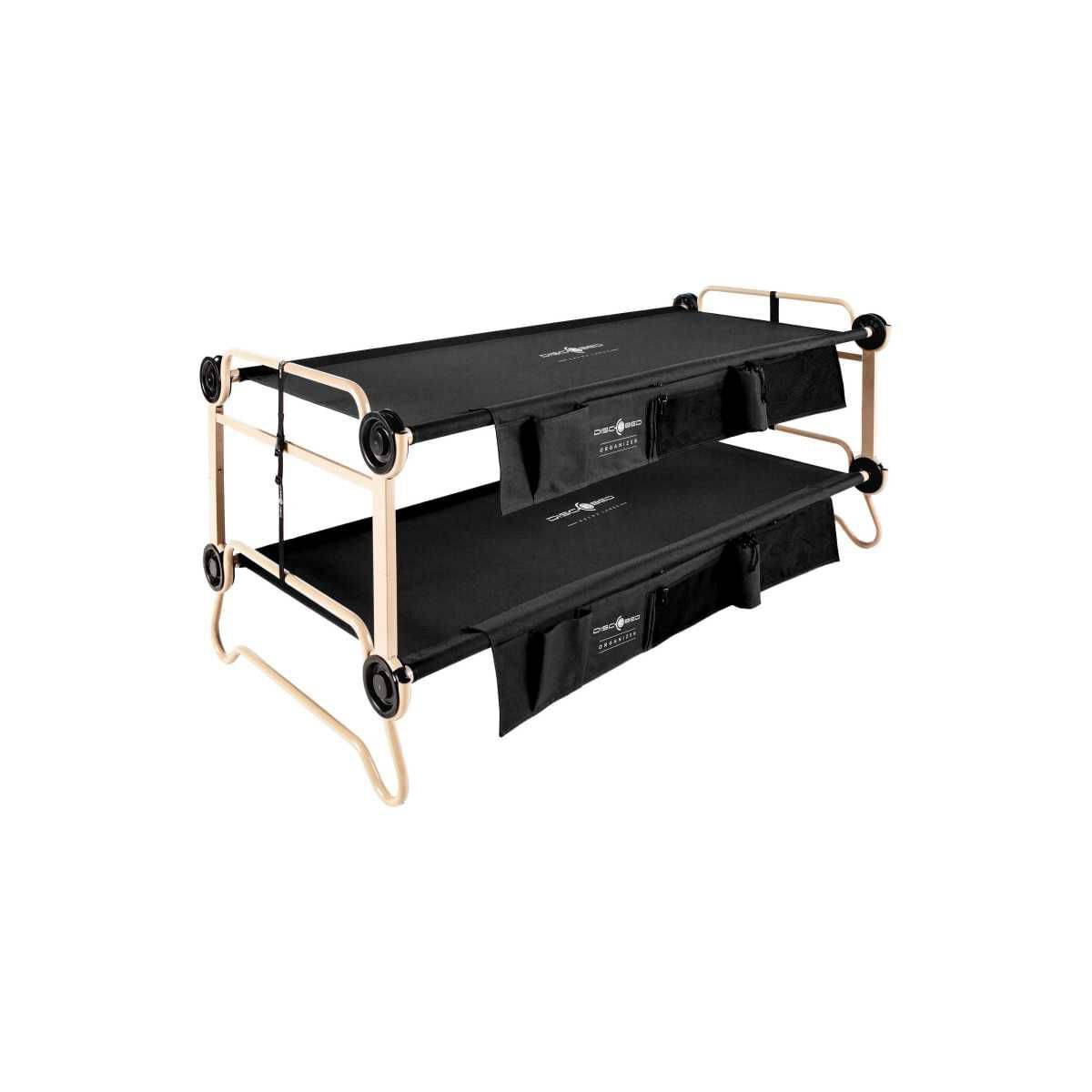 Disc-O-Bed XL Etagenbett, Schwarz, inkl. Seitentaschen, modulares Stecksystem-0