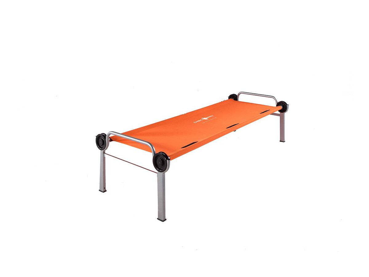 Disc-Bed, Feldbett einzeln, belastbar bis 227kg, Orange-1