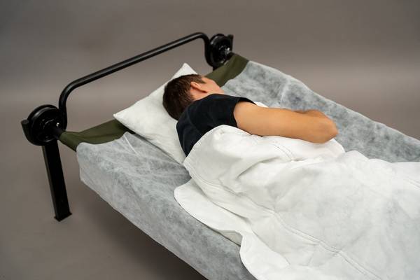 Katastrophenhilfe-Bett-Set Premium, 3-teilig, weiß, Baumwollfüllung